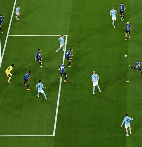 Pha đặt lòng của Rodri giúp Man City thắng Inter 1-0 ở chung kết Champions League trên sân Atatürk, Istanbul, Thổ Nhĩ Kỳ ngày 10/6/2023. Ảnh: The New York Times