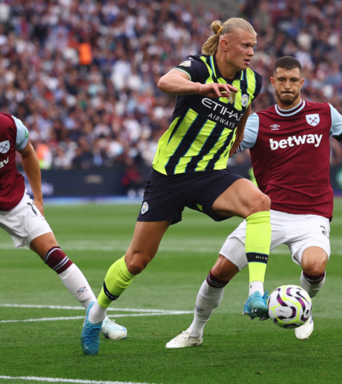 Haaland trong trận Man City thắng West Ham 3-1 hôm 31/8. Ảnh: Reuters