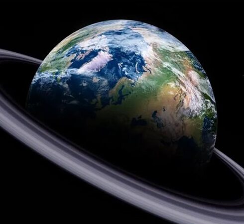 Mô phỏng vành đai có thể hình thành quanh Trái Đất hàng trăm triệu năm trước. Ảnh: IFL Science