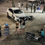 Hiện trường vụ tai nạn ở khu nhà ở xã hội phường Định Hòa, TP Thủ Dầu Một. Ảnh: Thái Hà