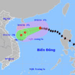 Dự báo đường đi và khu vực ảnh hưởng của bão Manyi. Ảnh: NCHMF
