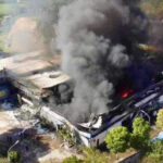 Cháy xưởng lắp ráp xe điện ở Lạng Sơn. Ảnh: Beat Lạng Sơn