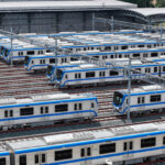 Các đoàn tàu metro số 1 Bến Thành - Suối Tiên đậu tại depot Long Bình, TP Thủ Đức, tháng 5/2024. Ảnh: Quỳnh Trần
