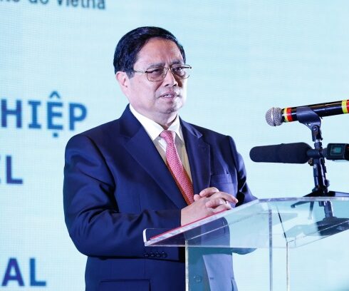 Thủ tướng Phạm Minh Chính phát biểu tại Diễn đàn doanh nghiệp Việt Nam - Brazil ở thành phố Rio de Janeiro ngày 17/11. Ảnh: Nhật Bắc