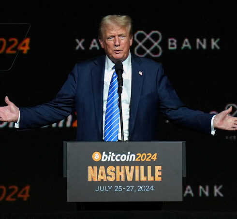 Tổng thống Mỹ Donald Trump tại sự kiện Bitcoin 2024 ở Nashville (Tennessee, Mỹ), tháng 7/2024. Ảnh: Reuters