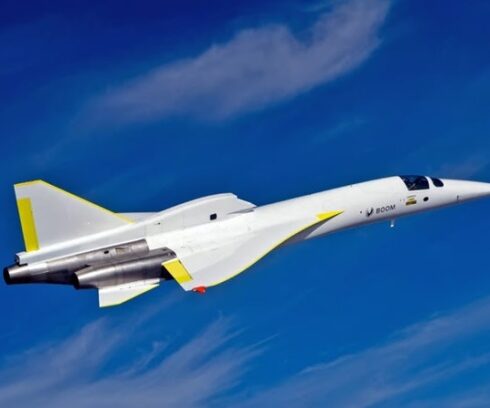 Máy bay XB-1 trong chuyến bay thử nghiệm thứ 5. Ảnh: Boom
