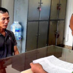 Huy tại cơ quan điều tra. Ảnh: Ngọc Oanh