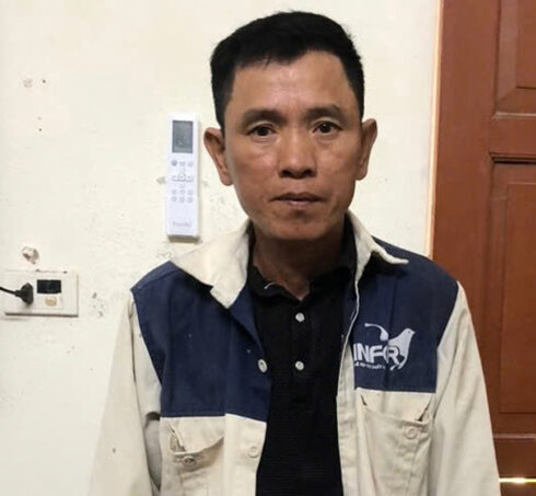 Nguyễn Văn Nhâm lúc bị bắt. Ảnh: Công an huyện Đức Cơ