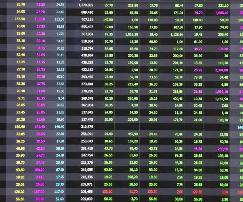 Sắc xanh lan rộng trên bảng điện tử trong phiên hôm nay. Ảnh: Tất Đạt